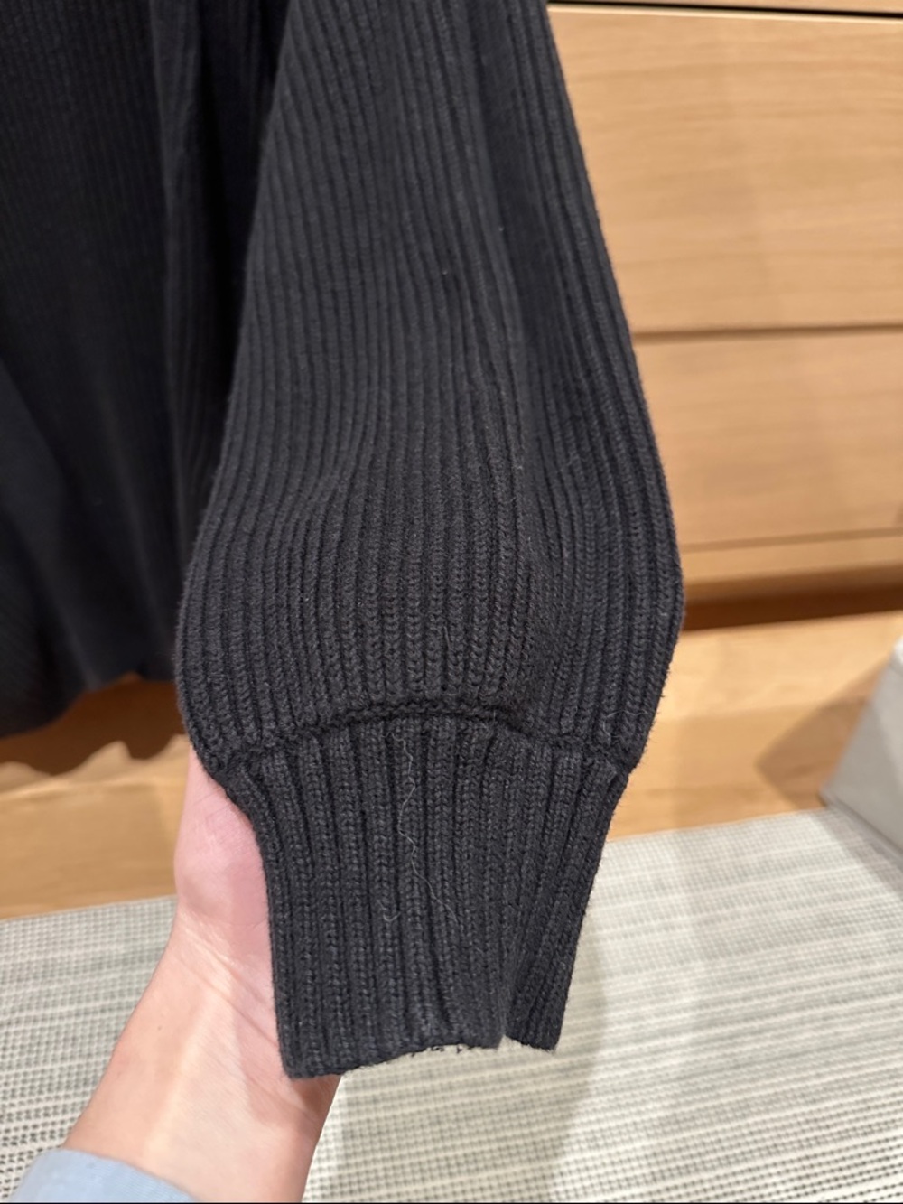Quince Black Ribbed Open-Front Pocket Cardigan - Picture 3 of 5